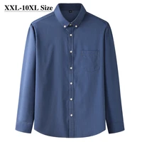 brand mens long sleeve shirt plus size 8xl 9xl 10xl spring autumn fashion loose casual water wash elastic shirt oversize