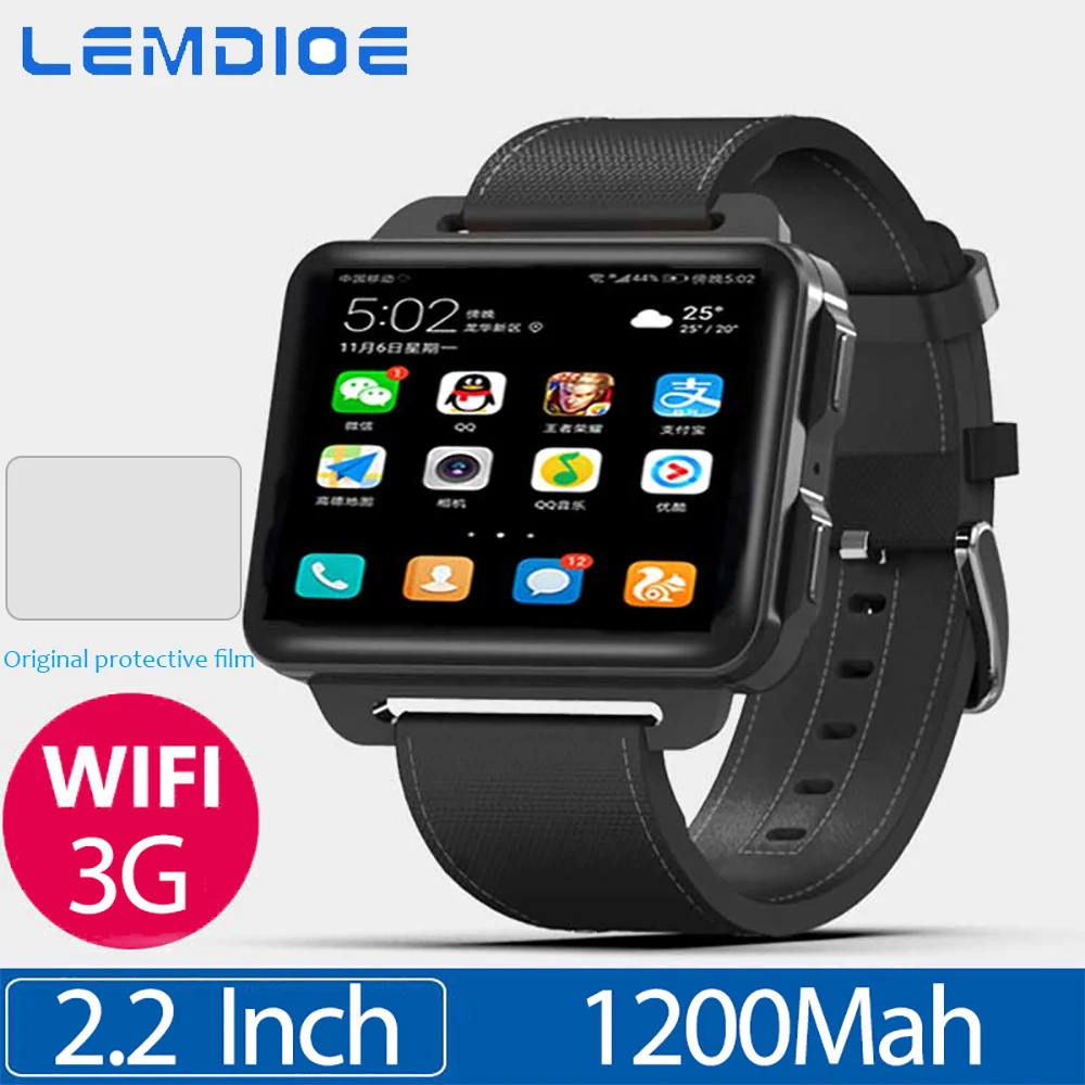 LEM4 Pro, 2,2 дюймовый экран, 3g, Смарт-часы, Android 5,1, gps, wifi, 1 Гб+ 16 ГБ, 1200 мАч, большая батарея, Bluetooth, умные часы для мужчин и женщин