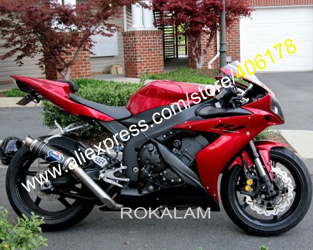 

Red Black For Yamaha YZF1000R 2004 2005 2006 YZF R1 YZFR1 04 05 06 Custom ABS Plastic Fairing Kit (Injection Molding)