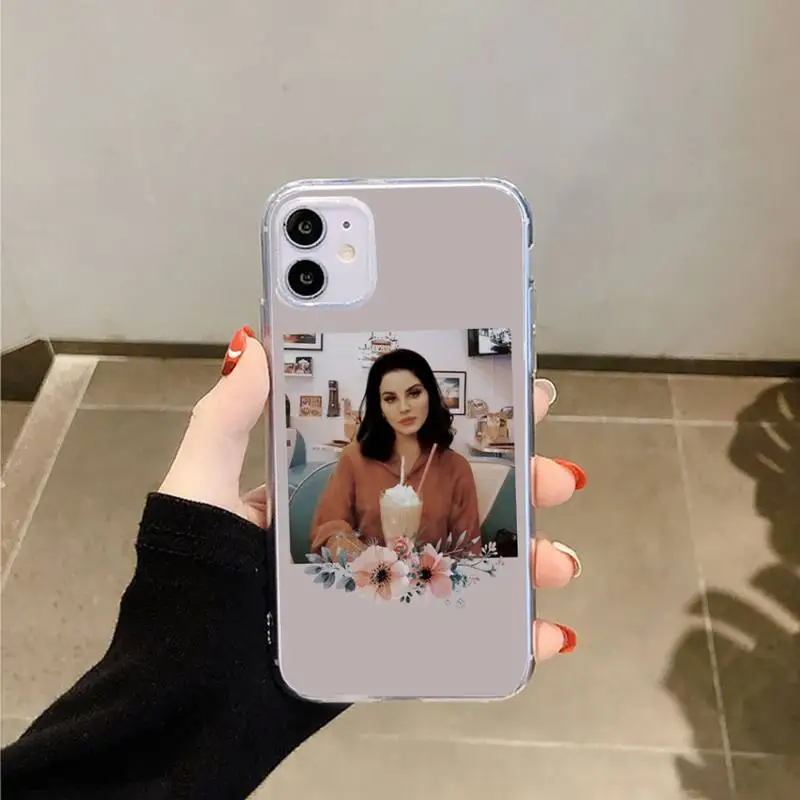 

Sexy singer model Lana Del Rey funny Phone Case Transparent for iPhone 6 7 8 11 12 s mini pro X XS XR MAX Plus