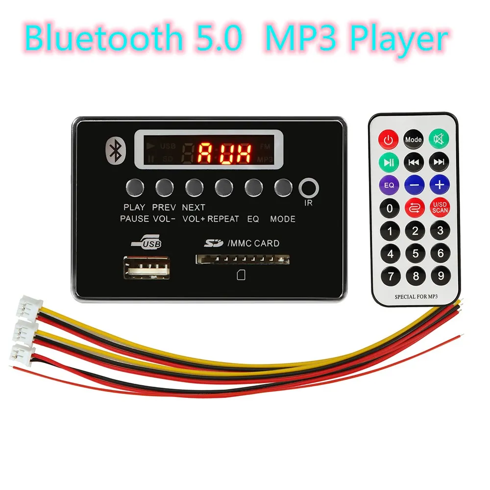 Bluetooth 5 0 MP3 декодированная плата воспроизводит аудио формат без потерь с FM USB SD