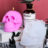 3d skull candle silicone mold aromatherapy candle soap making epoxy mould resin casting art crafts halloween party home decor
