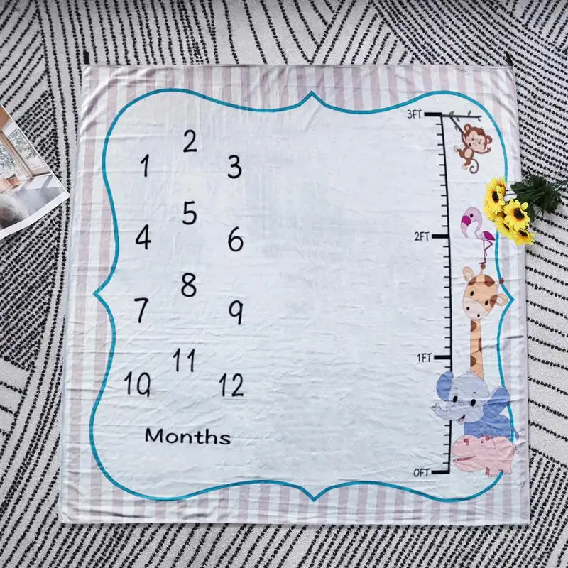 Новорожденный ребенок ежемесячный рост веха Одеяло фотография реквизит Фон