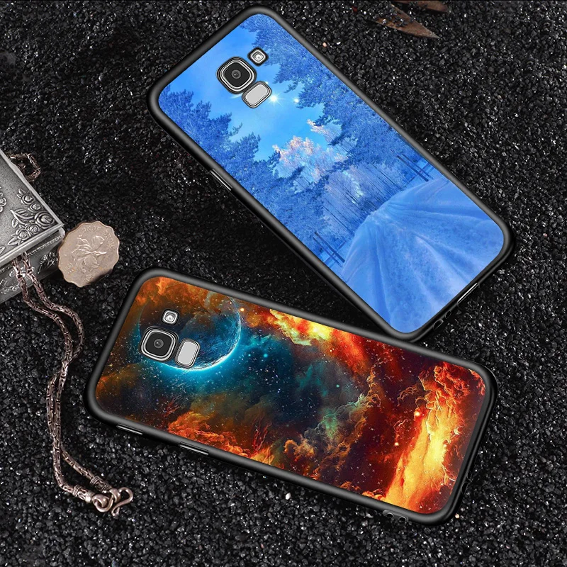 Чехол для телефона с фантазийной Вселенной звездами Eclipse Moom Samsung Galaxy J2 J3 J4 Core J5 J6 J7