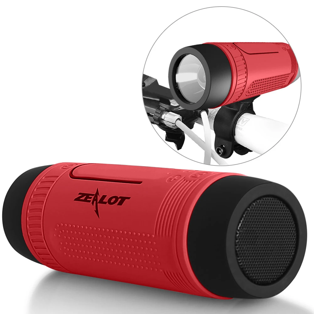 Bluetooth Колонка Zealot S1 портативный сабвуфер FM радио фонарик велосипедное