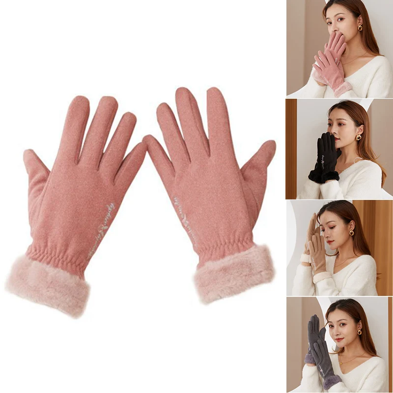 

Winter Outdoor Sport Gloves Plush Velvet Thicken Warm Gloves For Touch Screen Windproof Ski Driving Motorcycle Snowboard Gloves