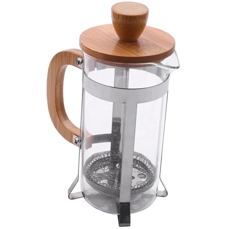 

Bamboo French Press 18/8 Stainless Steel High Borosilicate Plastic-Free Carafe Espresso Press Coffee