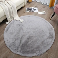 modern design faux fur rug soft round carpet bedroom computer chair floor mat solid thick rugs and carpets for home living room