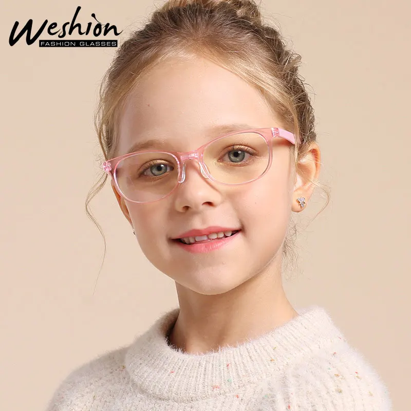 Детские очки для мальчиков и девочек оптическая оправа TR90 с защитой от