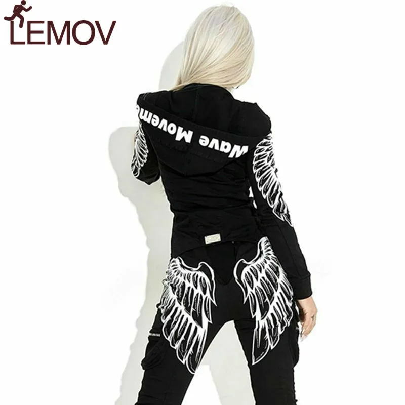 Женский спортивный костюм из двух предметов с принтом Крылья Базовая куртка