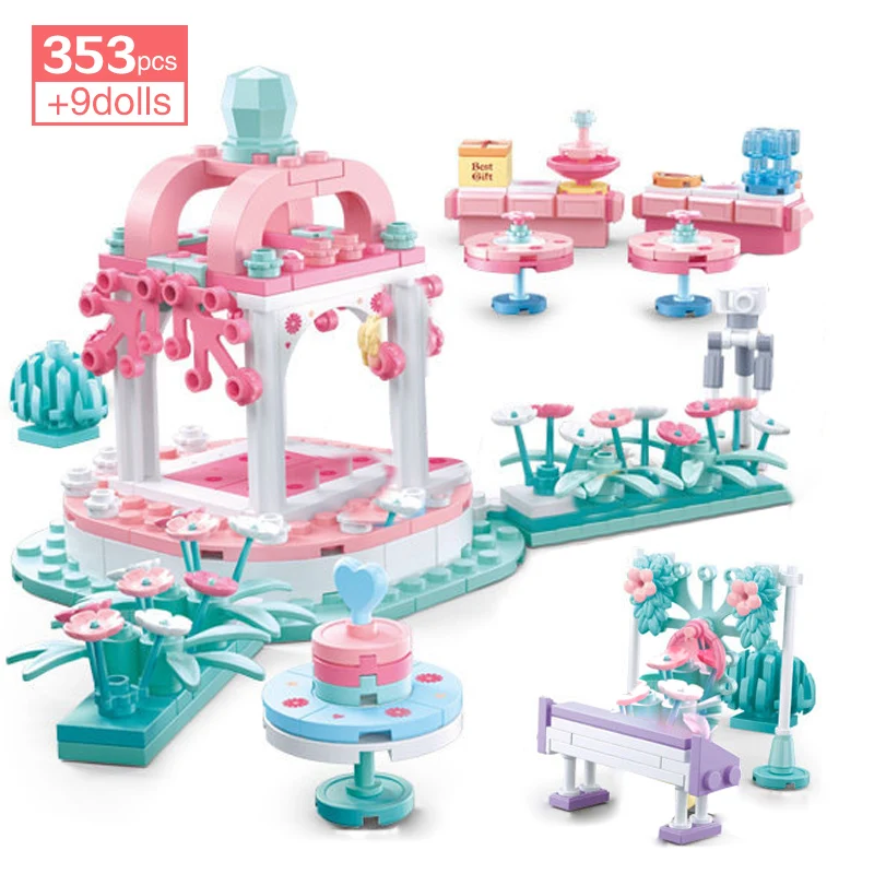 Город Друзья розовый ключа автомобиля дом кирпичи комплект для девочек Princess Prince