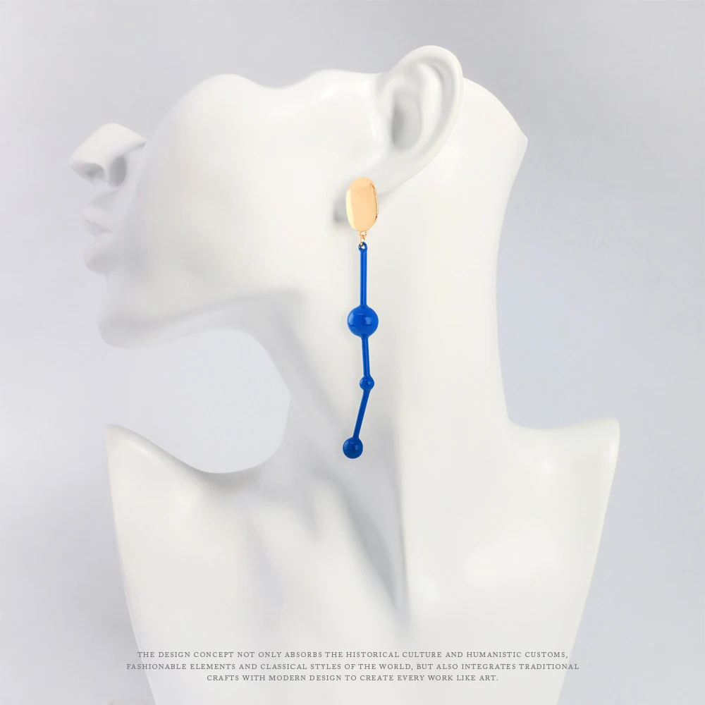 Модные Простые Длинные серьги креативные преувеличенные геометрические из