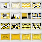 Прямоугольная наволочка XUNYU CE02 из полиэстера с принтом, наволочка с желтым геометрическим чехлы на подушки для дома талией, наволочка для подушки на автомобильное кресло