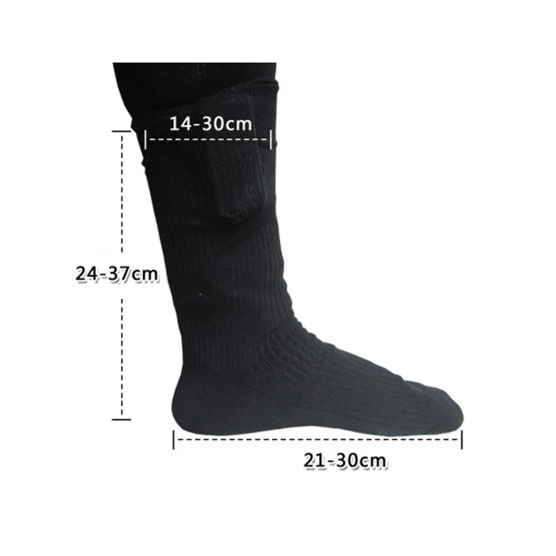1 Pair Warmer Socks 3V Electric Heating Socks Cotton Double-layer Thermal Rechargable Battery Electric Heated Socks Sports Socks