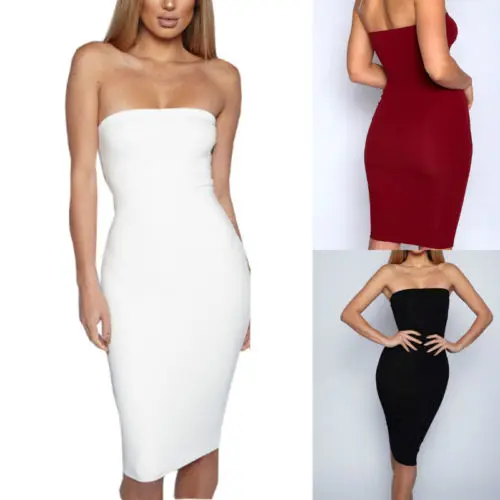 

Hot Sale Exquisite Soild blouson Women Bodycon Sleeveless Evening Party Club Wear Stretch Skirt Solid Strapless