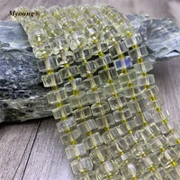faceted natural lemon crystal quartz wheel loose beads for diy jewelry making my210627