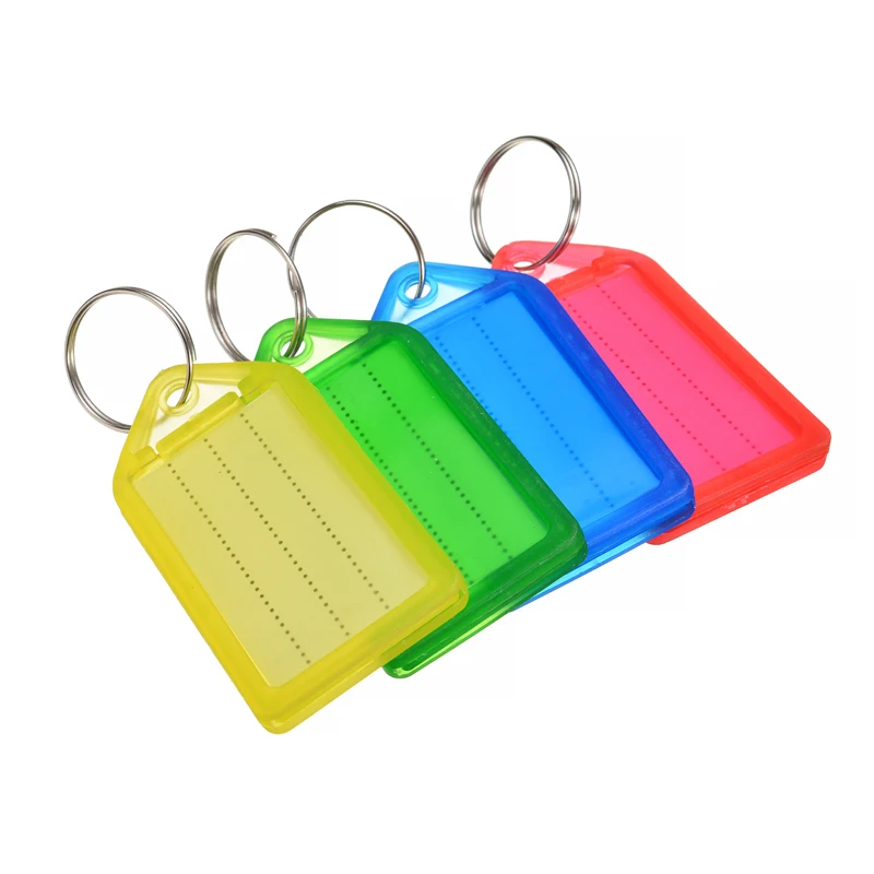 60 шт. Пластик мульти Цвет ключ с ярлыком цепи Чемодан идентификационные метки