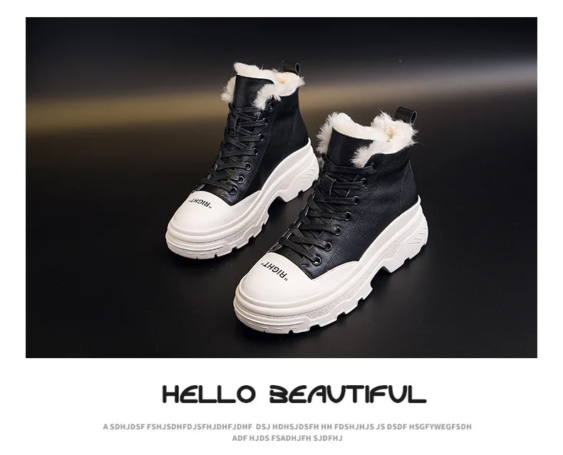 Women Boots Soft Genuine Leather Outdoor Shoes Motorcycle Street Outdoor Style Girls High Tube Boots Women Shoes Snow Boot