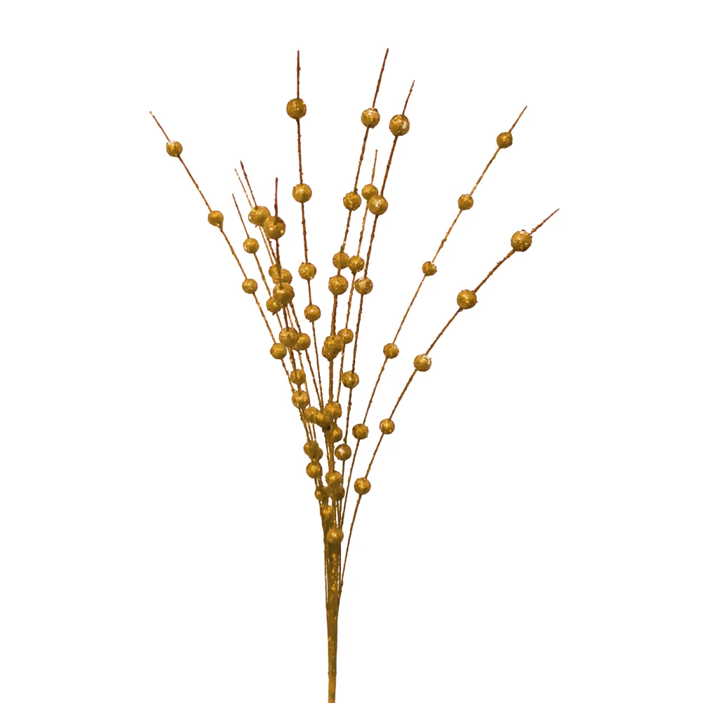 Искусственные ягоды рождественские блестящие пенопласт золото/серебро/красный