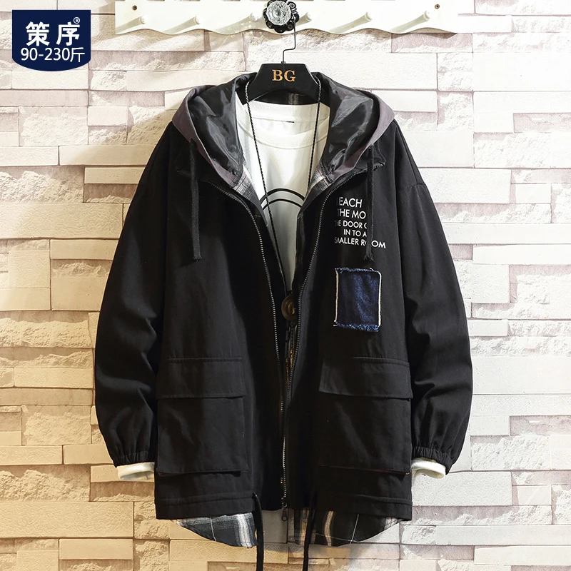 

Korean Style Hooded Autumn Jacket Loose Streetwear Motorcycle Jacket Hot Trekking Coat Winter Male Elegant Veste Coats Eg50jc