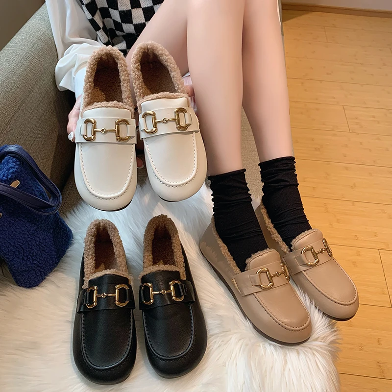 

Designer Oxford Platform Shoes for Women Cozy Leather Loafers Female Precision Stitching Slip On Mules Moccasin Woman Sneakers