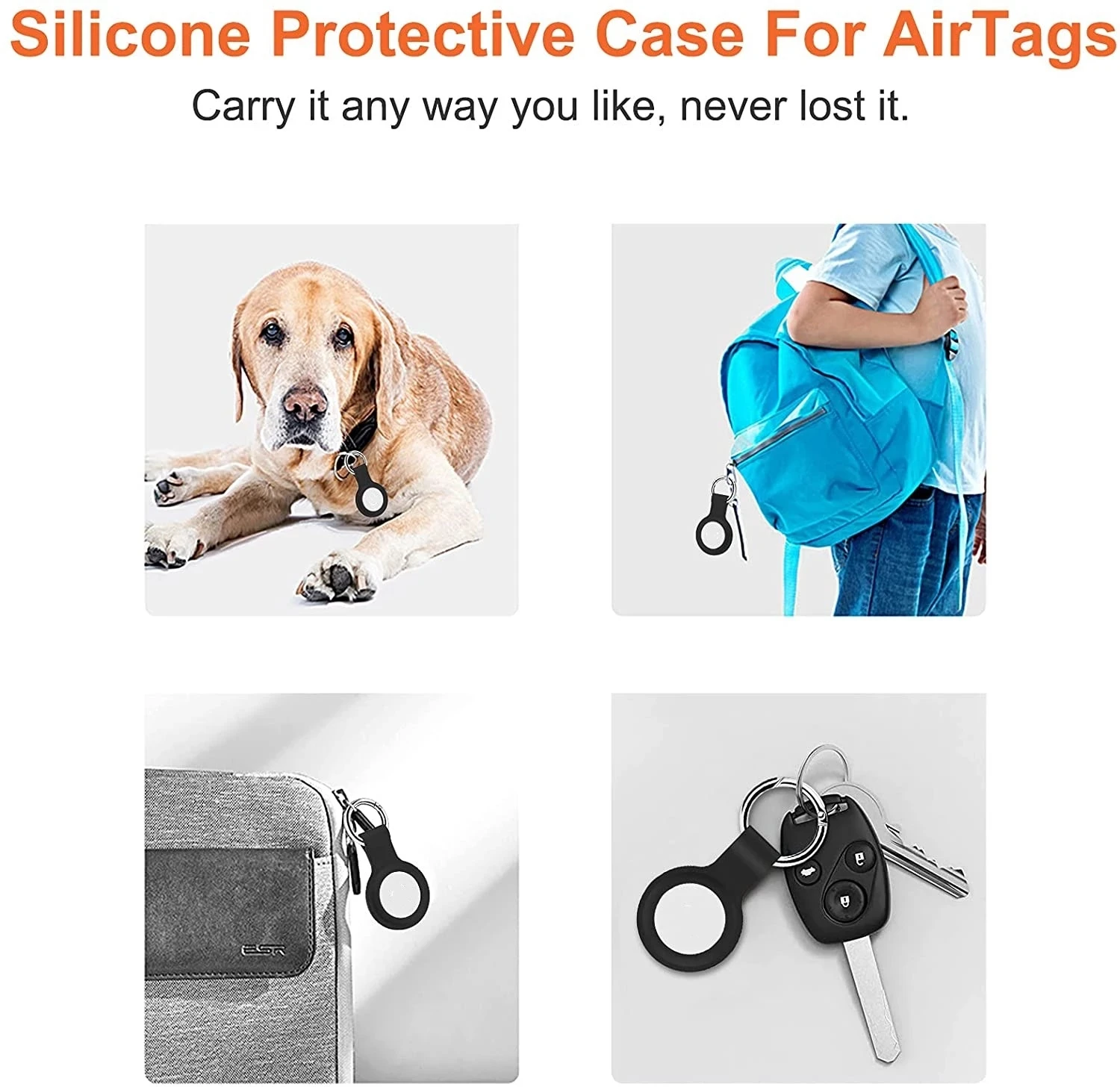 

2021 For Apple Device Case Silicone Protective Sleeve Cover Keychain Tracking case 1PC Silicone Case For Airtags Accessories