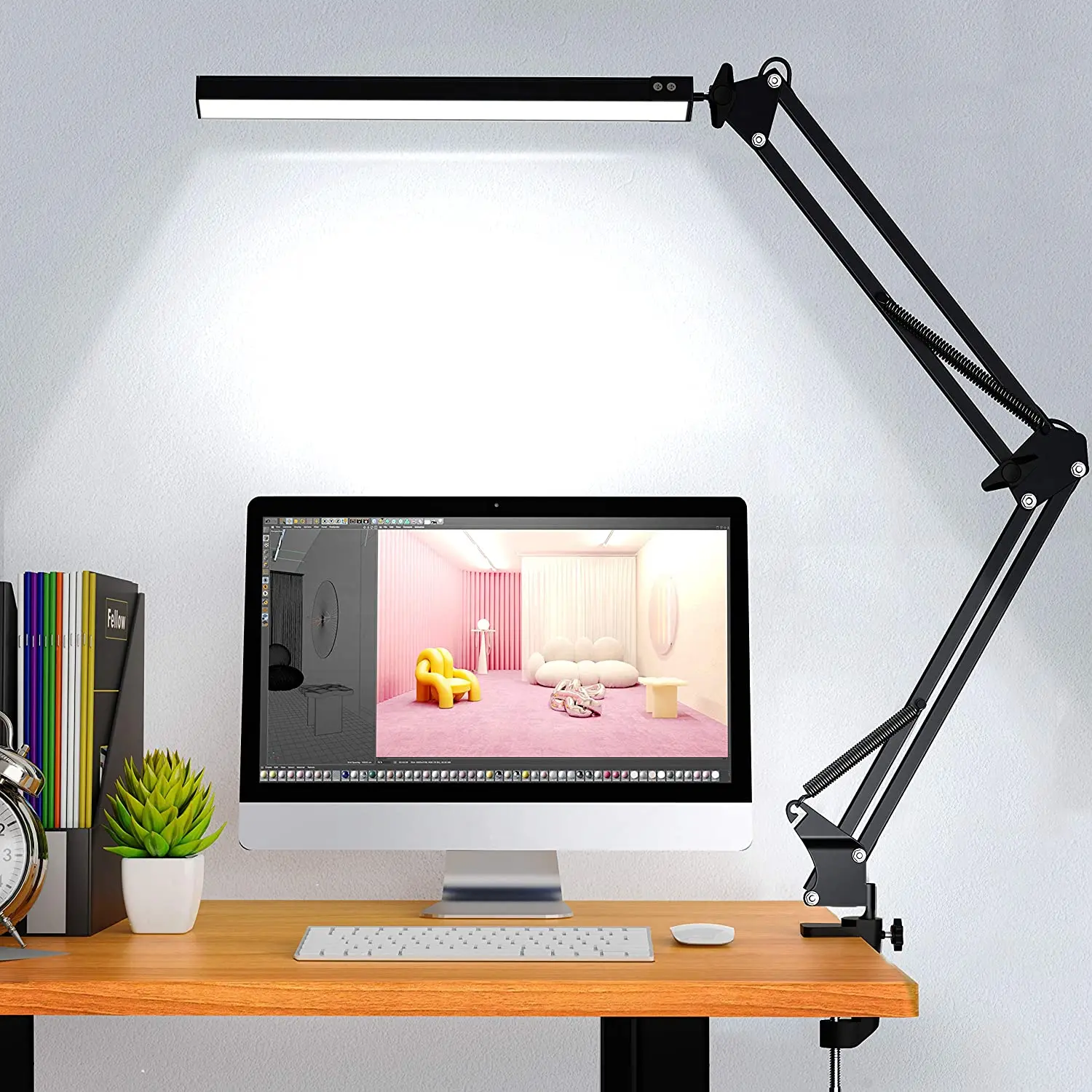 Светодиодсветодиодный настольная лампа металлический офисный приглушаемый