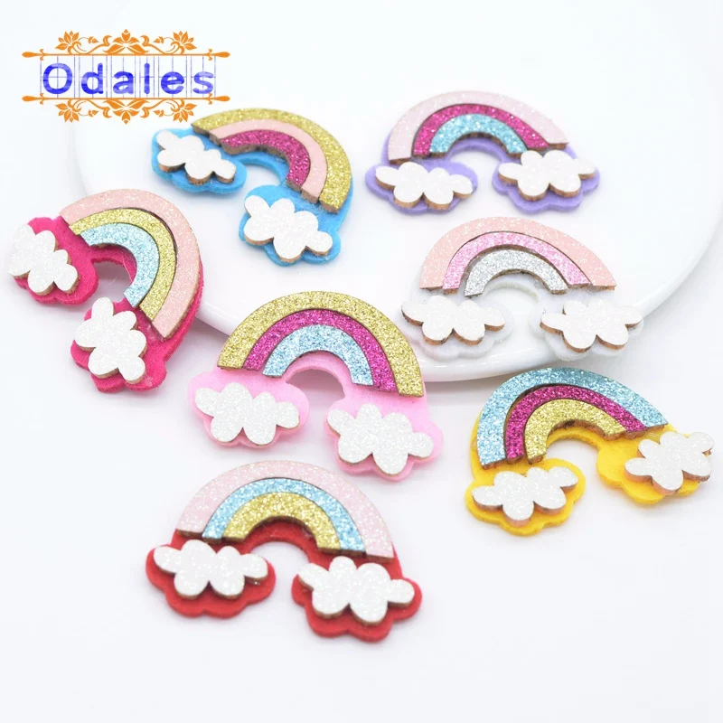 24 шт./лот красочные шелковистые облака Радуга фетровые мягкие нашивки сделай сам