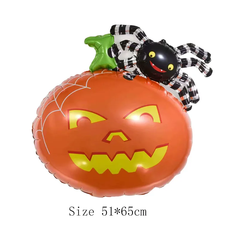pmpkin spider Хэллоуин Тыква призрак воздушные шары Хэллоуин украшения паук фольгированные воздушные шары надувные игрушки летучая мышь Globos вечерние принадлежности на Хэллоуин - Цвет: pmpkin spider