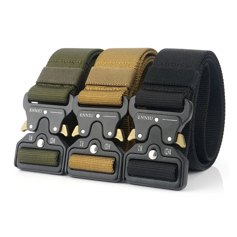 

Разблокированный металлический военный ремень с пряжкой нейлоновый мужской тренировочный ремень с металлической многофункциональной пря...