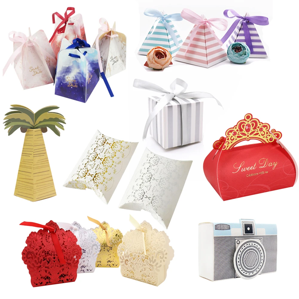 10 шт./компл. креативная бумажная подушка в форме пирамиды конфетная коробка для