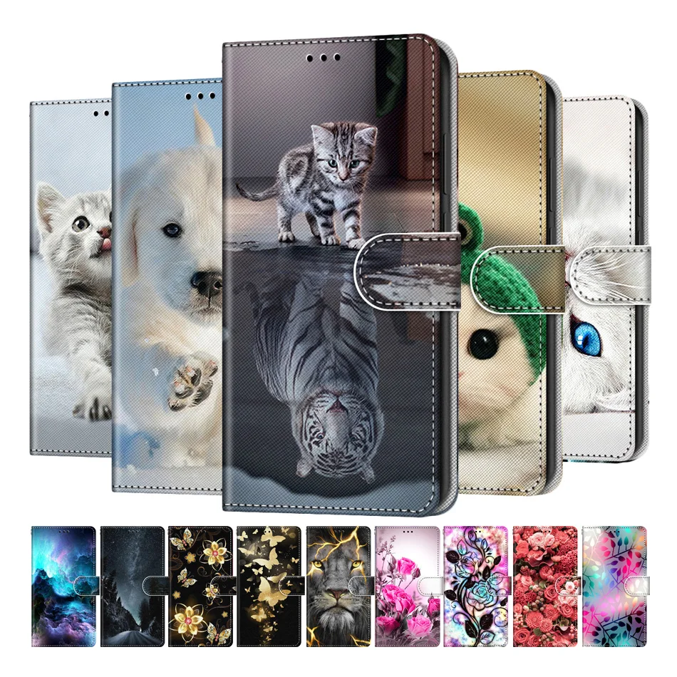 

Cat Flower Painted Wallet Flip Case For Xiaomi Redmi 4A 4X 5 Plus 5A 6 Pro 6A 7 7A 8 8A Leather Card Holder Stand Phone Cover