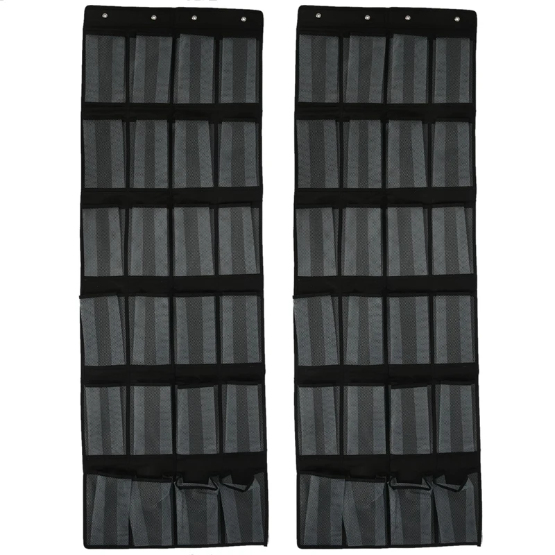 

2X Over The Door Shoe Organizer, Clear Hanging Shoe Rack, Fabric Closet Shoe Organizer Storage Bag, 24 Mesh Shoe Holder
