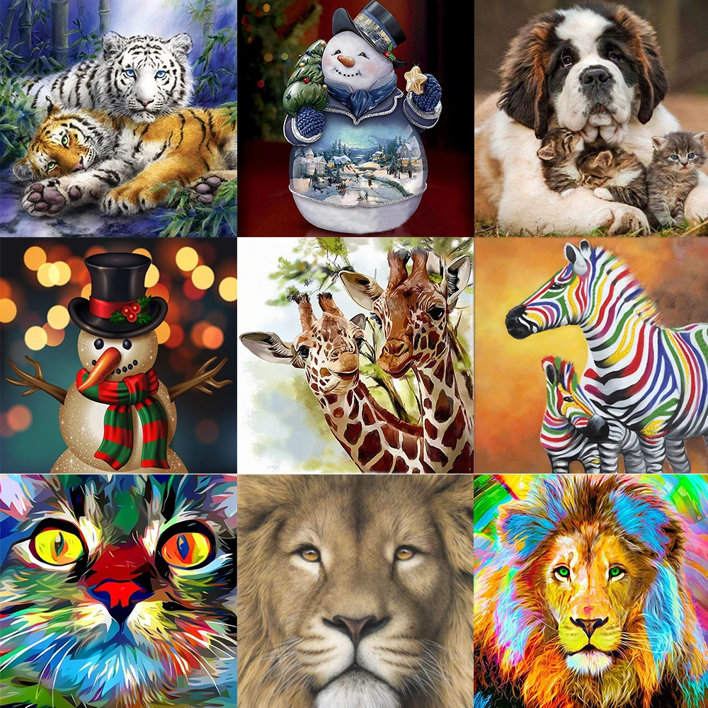 

Full Drill 3D Diamond Painting Tiger Cross Stitch Kits Diamond Embroidery 5D Diy Diamond Mosaic Pattern Home Decor Diamond Art