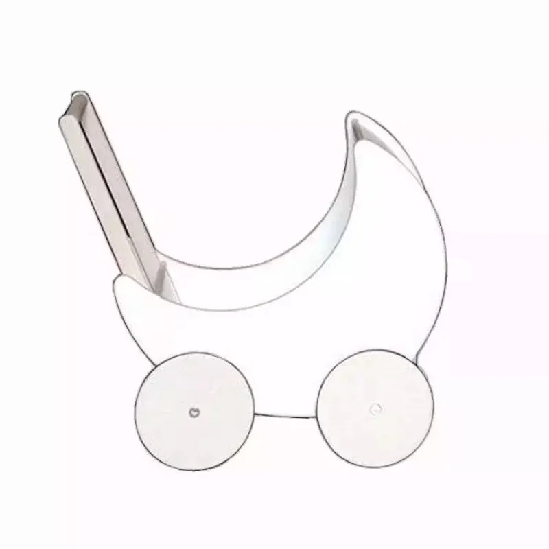 

Wooden Toy White Moon Shape Trolley Baby Toddler Stroller