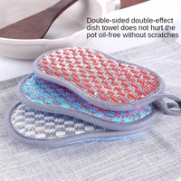 kitchen cleaning rags double sided nylon sponge scouring pads pots and bowls decontamination and washing dishes