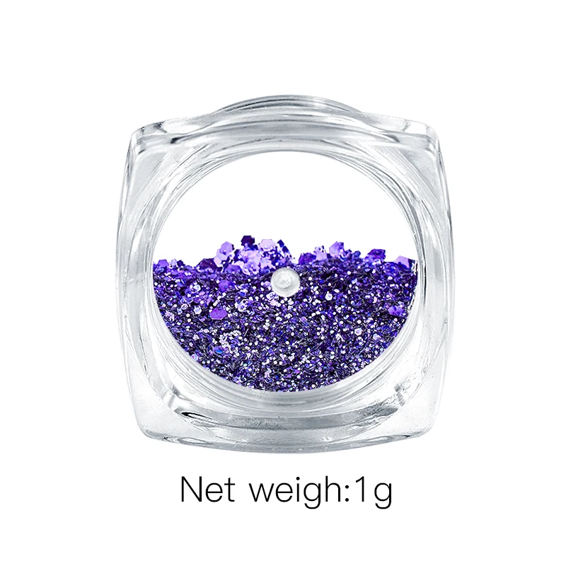 Блестящий Порошок для дизайна ногтей радужные флаки Блестки Золотые и