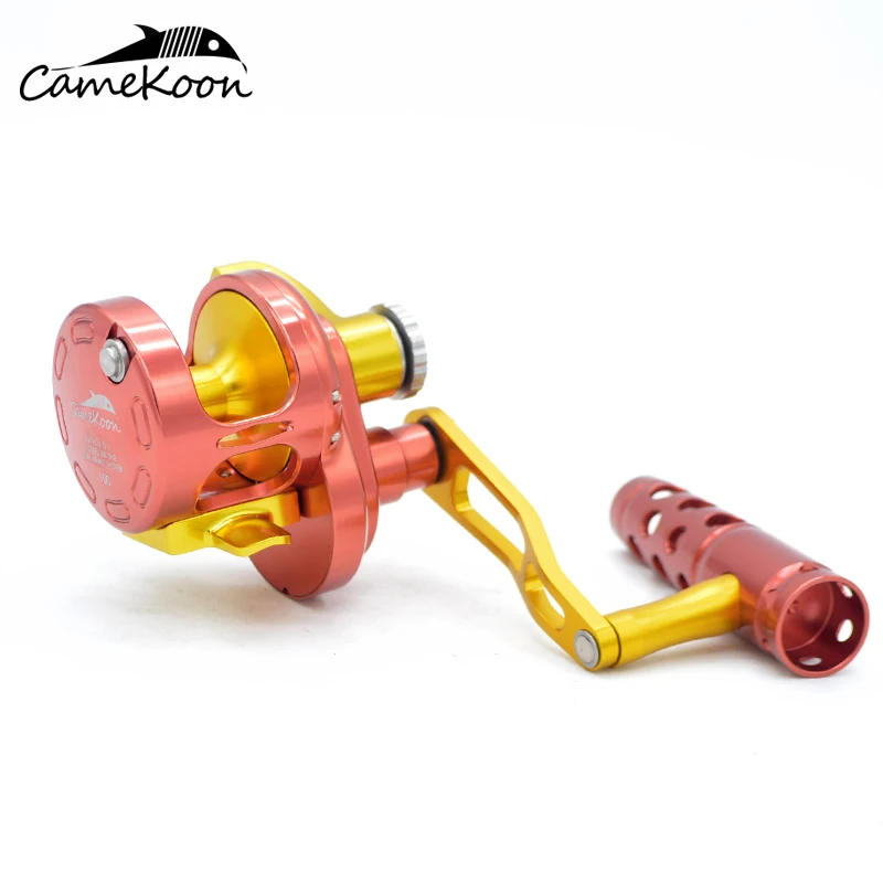 CAMEKOON All Metal Lever Drag Saltwater Fishing Reel 6.0:1 Gear Ratio 9+2 Shielded Ball Bearings Conventional Trolling Reel