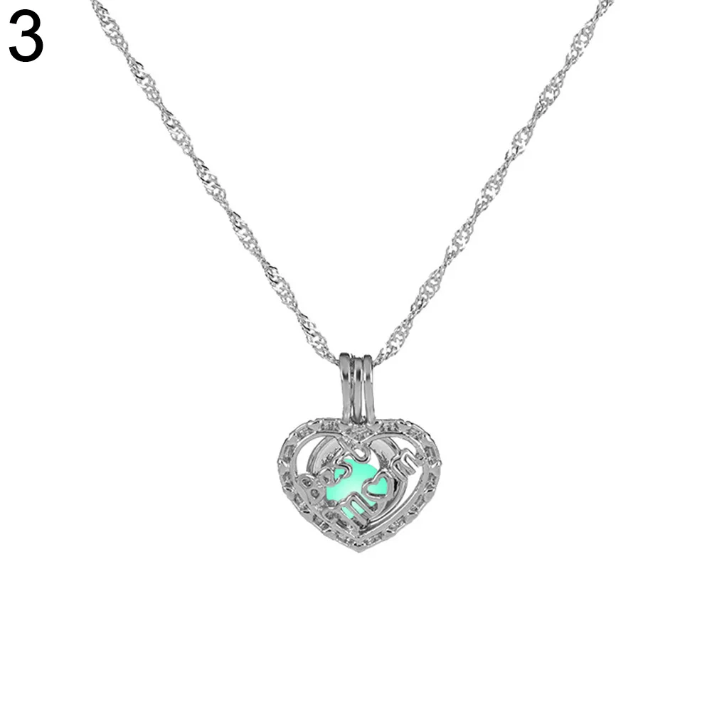 Винтажное Очаровательное ожерелье с подвесками для женщин светящееся сердце