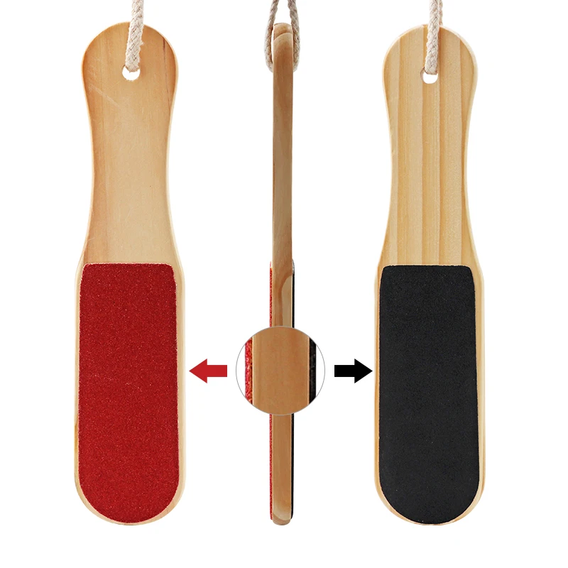 

1pc Pedicure Foot File for Feet Foot Care Tool Beauty Heel Dead skin Callus Cuticle Remover File Double Side Wooden Handle