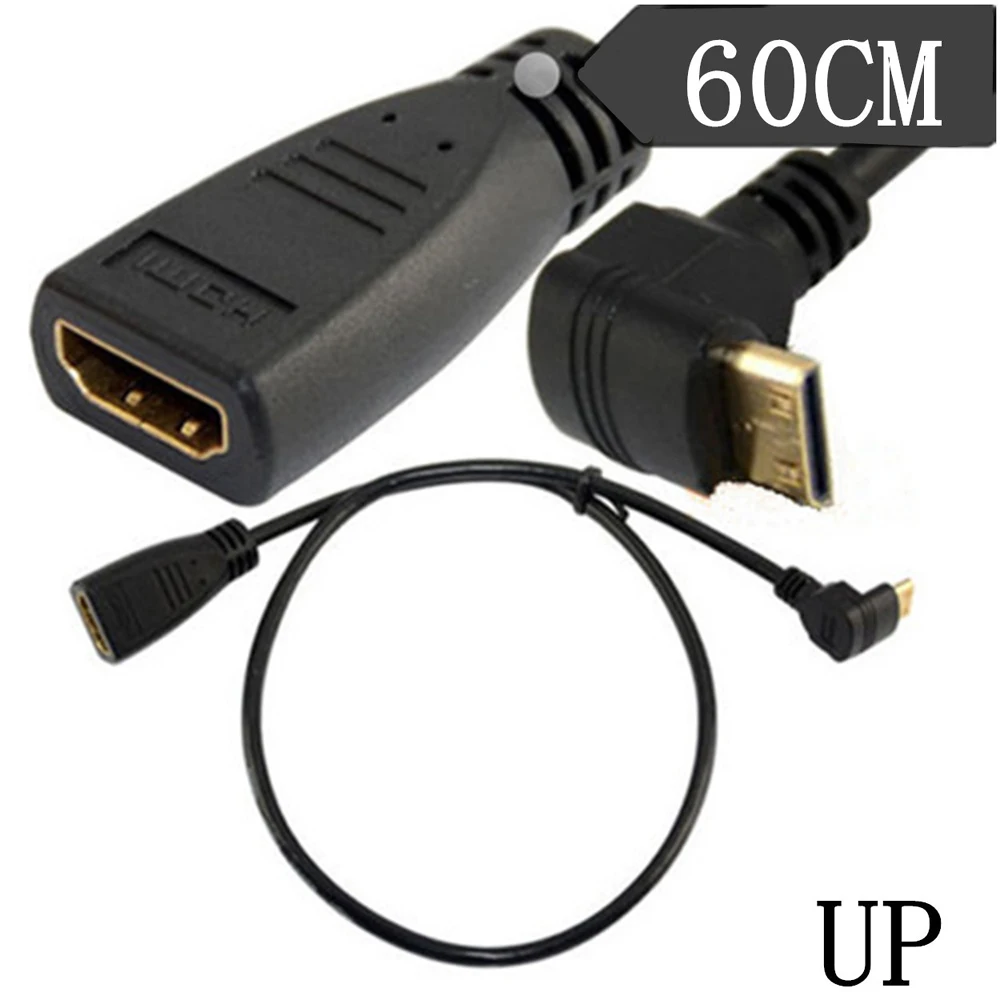 

HDMI A female to Mini HDMI C male 90 angled plug convertor cable adapter 1080P