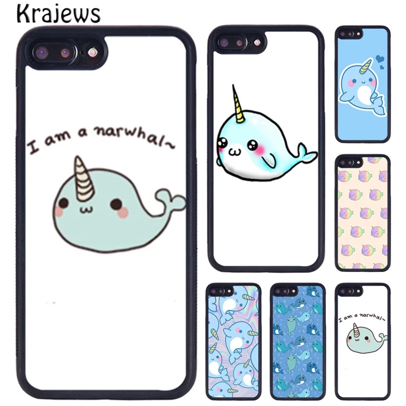 Kawaii Narwhal Sea чехол с единорогом для iPhone X XR XS 11 Pro MAX 5 6 6S 7 8 Plus samsung Galaxy S7edge S8 S9 S10 |