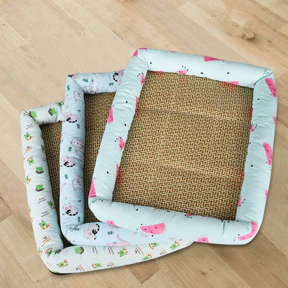 

Cooling Mat Bed in Summer for Cats Dogs Cool Feeling Medium Dog Pet Beds Sofa Cushion Blanket Breathable Small Dog Mattress