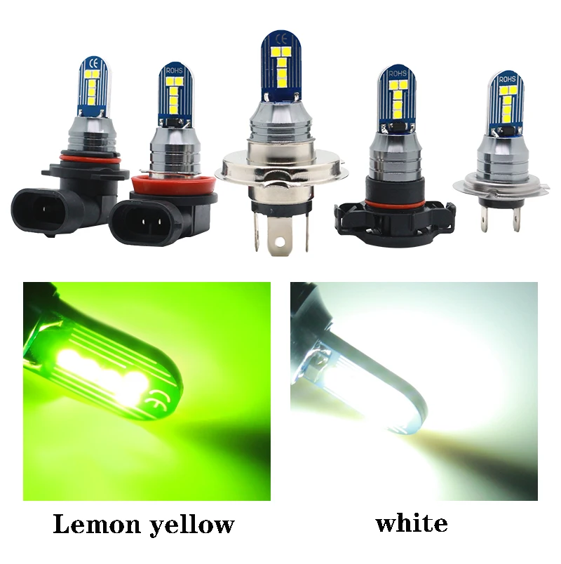 Светодиодные противотуманные фары H8 H11 HB4 9006 HB3 9005 H16 3030SMD 6000K белые лимонно