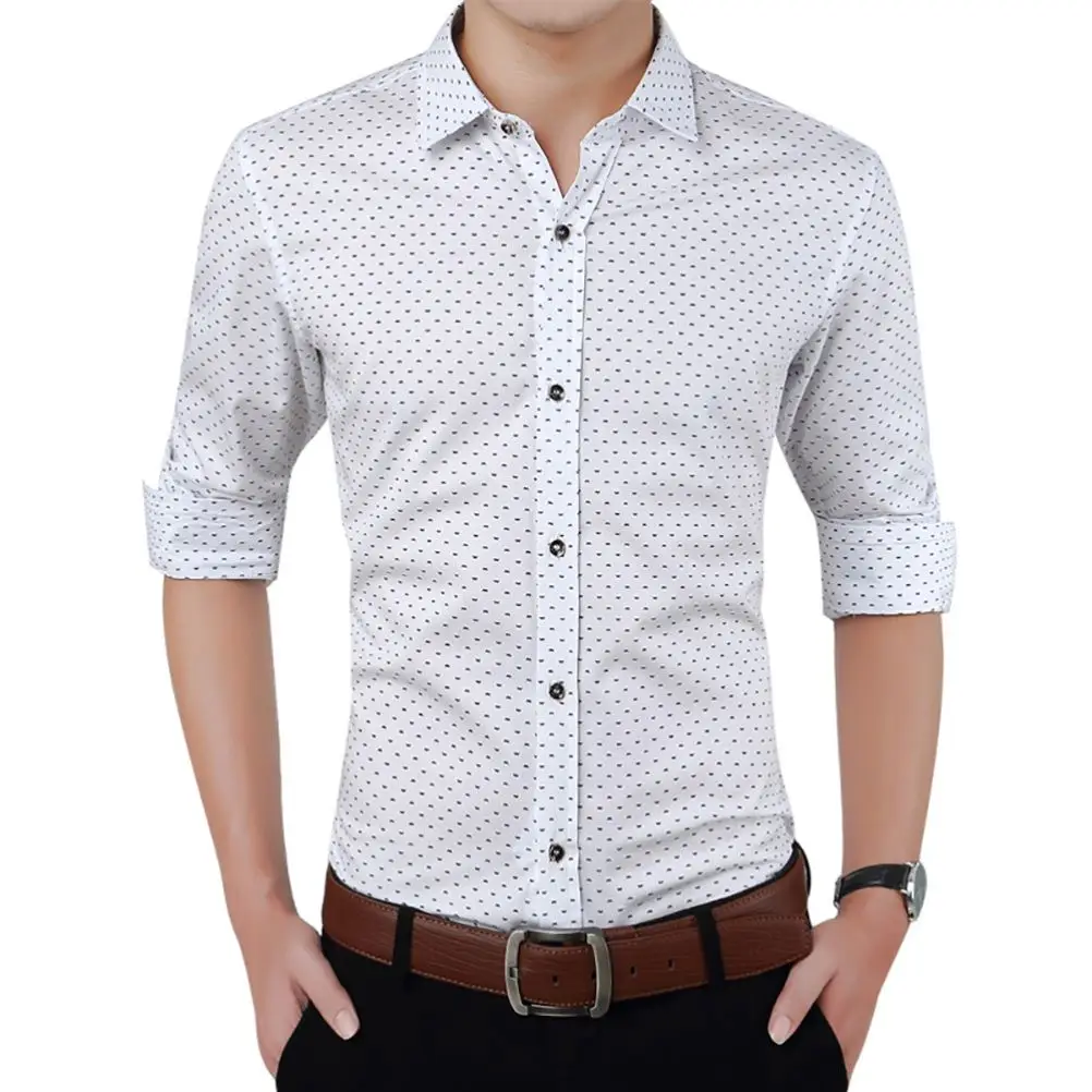 

Shirt Men Business-Dress Long-Sleeve Elegant Camisas Regular-Fit Male Masculina