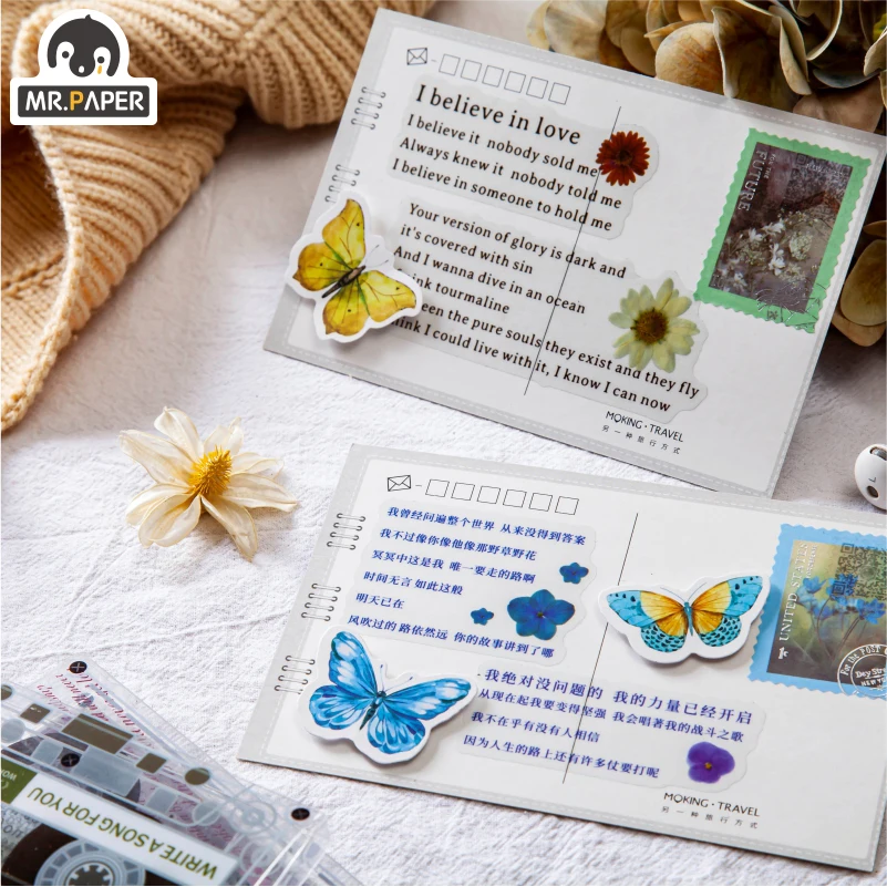 

JIUMO 8 Designs 30 Pcs/box Ins Style Write A Song for You Series Box Stickers Creative Hand Account Decor DIY Material Stickers