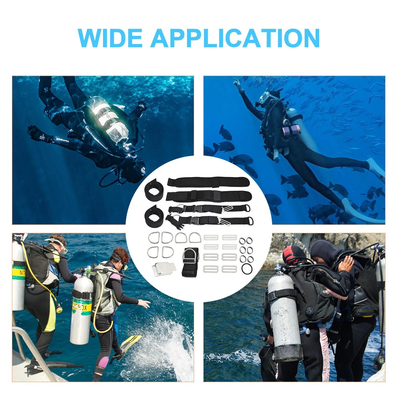 

Scuba Diving Set Adjustable Wear-resistant Anti-corrosion Diving Backplate Harness Set Durable High-strength Dive Accessories