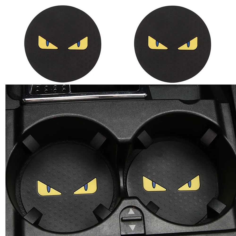 

2pcs Car Coaster Water Cup Bottle Holder Monsters Anti-slip Pad Mat Silica Gel For Interior Decoration Car Styling Accessories