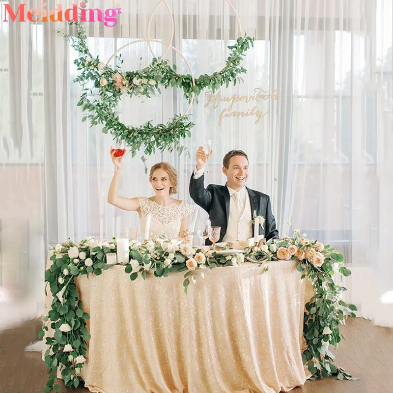 Свадебное украшение искусственная гирлянда венок Золотое металлическое кольцо