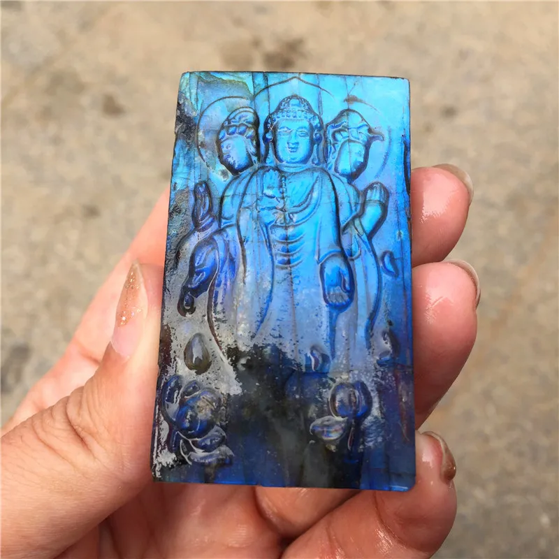 1 шт. сверкающий Лабрадорит из натурального камня ручная работа резная статуэтка